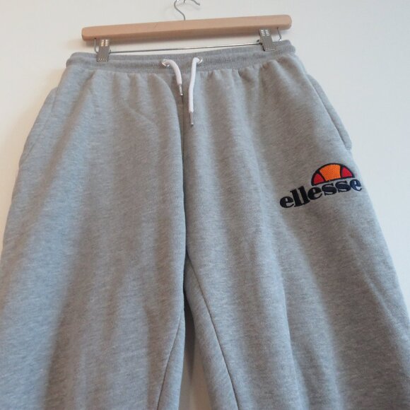 VINTAGE Y2K ELLESSE Heathered Gray Sweatpant Joggers Lounge Athleisure - Size M - Picture 9 of 13